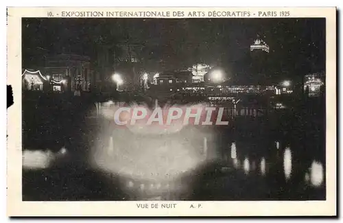 Cartes postales Paris Exposition Internationale Des Arts Decoratifs Vue De Nuit