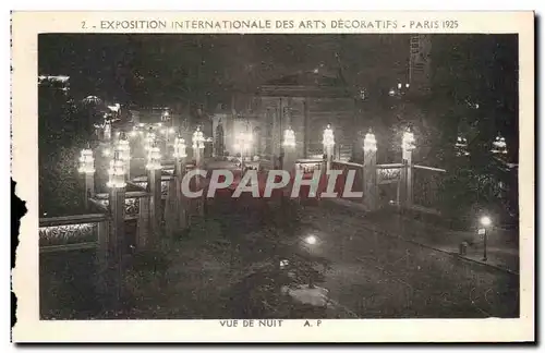 Cartes postales Paris Exposition Internationale Des Arts Decoratifs Vue De Nuit