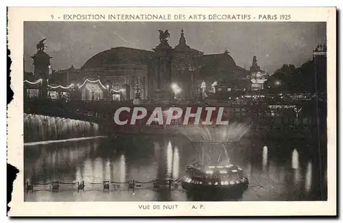 Cartes postales Paris Exposition Internationale Des Arts Decoratifs Vue De Nuit