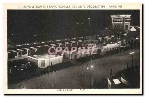 Cartes postales Paris Exposition Internationale Des Arts Decoratifs Vue De Nuit