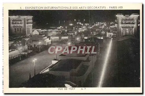 Cartes postales Paris Exposition Internationale Des Arts Decoratifs Vue De Nuit