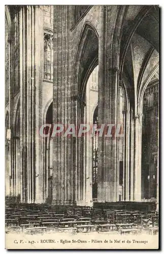 Cartes postales Rouen Eglise St Ouen Pilliers de la Nef et du Transept