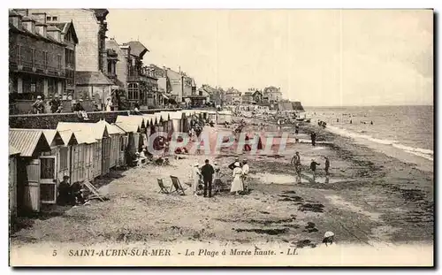 Ansichtskarte AK Saint Aubin Sur Mer La Plage a Maree haute