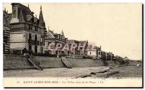 Cartes postales Saint Aubin Sur Mer Les Villas vues de la Plage