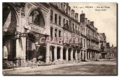 Ansichtskarte AK Reims Rue de l&#39Etape Etape Militaria Brasserie