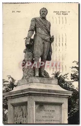 Ansichtskarte AK Pau Statue D&#39Henri IV Place Royaie