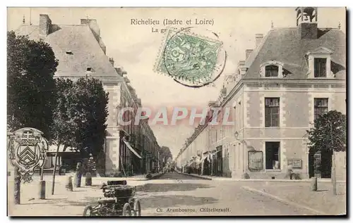 Cartes postales Richelieu la Grande Rue Automobile