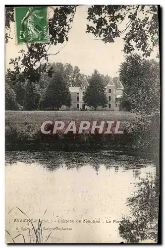 Cartes postales Savigne Chateau de Beauliau Le parc