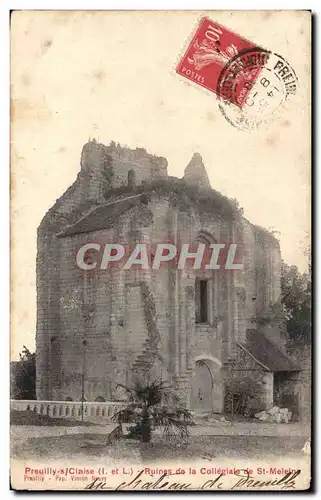 Cartes postales Preuilly s claise Ruines de la Collegiale de St melein