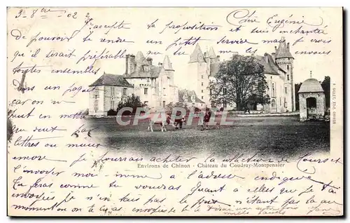 Cartes postales Environs de Chinon Chateau du Coudray Montpensier Vaches