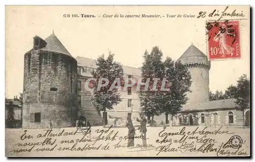 Cartes postales Tours Cour De La Caserne Meusnier Tour De Guise Militaria