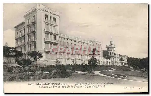 Ansichtskarte AK San Salvadour Le Grand Hotel Et Le Chateau Chemins De Fer Du Sud De Le France