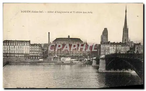 Cartes postales Rouen Hotel d&#39Angleterre et Treatre des Arts