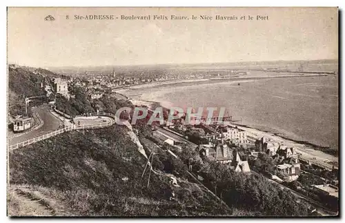 Cartes postales Ste Adresse Boulevard Felix Faure Le Nice Havrais et le port