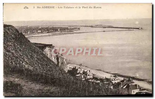 Ansichtskarte AK Ste Adresse Les Falaises et le Port du Havre