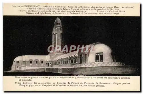 Cartes postales Douaumont Arriere du Monument Militaria