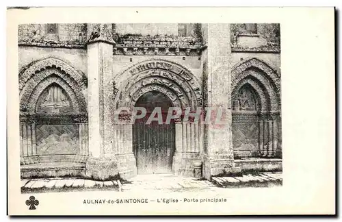 Ansichtskarte AK Aulnay De Saintonge L&#39Eglise Porte Principale