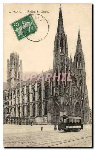 Cartes postales Rouen Eglise St ouen Tramway