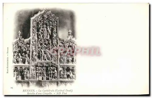 Cartes postales Rennes Le Catbedrale Retable d&#39une Chapelle