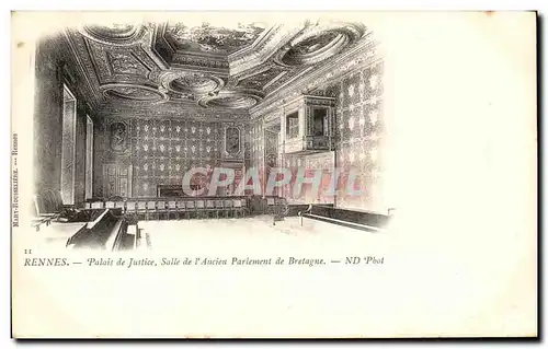 Cartes postales Rennes Palais de Justice la Salle des Pas Perdus de Bretagne