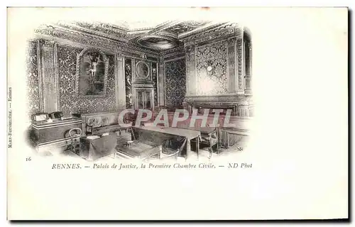 Cartes postales Rennes Palais de Justice la Salle des Pas Perdus Chambre Civile