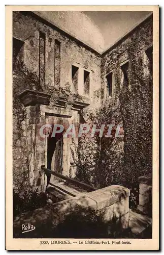 Cartes postales Lourdes le Chateau Fort Pont levis