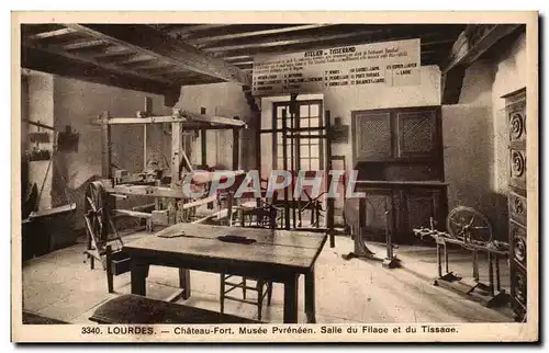 Cartes postales Lourdes le Chateau Fort Musee Pyreneen Salle du Filage et du Tissage