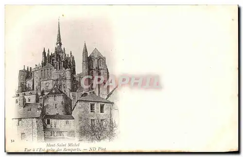 Cartes postales Mont Saint Michel Vue l'est prise des Remparts