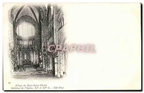 Cartes postales Annaye Du Mont Saint Michel Interieur de l'Eglise