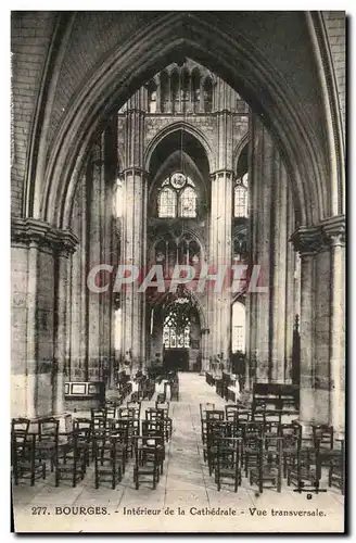 Cartes postales Bourges Interieur de la Cathedrale Vue Transversale