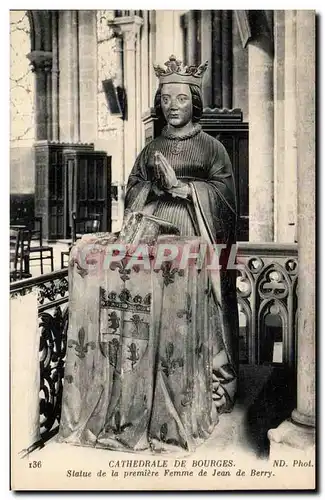 Ansichtskarte AK Cathedrale De Bourges Statue de la Premiere Femme de Jean de Berry