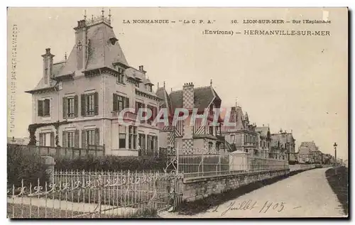 Cartes postales La Normandie Lion Sur Mer Sur L&#39Esplanade Hermanville sur Mer