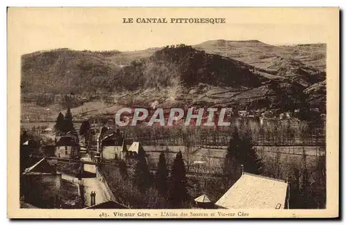 Ansichtskarte AK Le Cantal Pittoresque Vic Sur Cere L&#39Allee des Sources et Vic Sur Cere