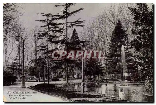 Ansichtskarte AK Carcassonne Square Gambetta Le Jet d&#39Eau