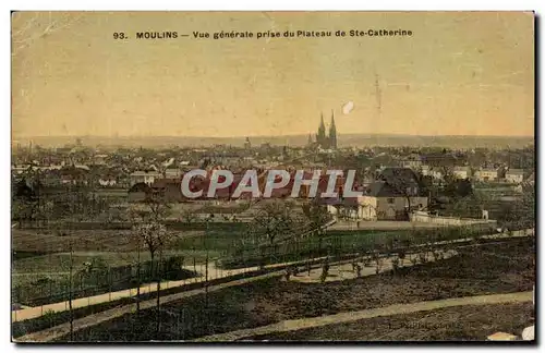 Ansichtskarte AK Moulins Vue generale prise du Plateau de Ste Catherine (carte toilee)