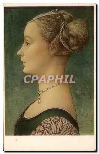 Cartes postales Ritratto D&#39Incognita Pier della Francesca Museo Poldi Pezzoli Milano