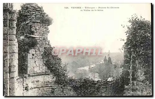 Ansichtskarte AK Vendee Tiffauges Ruines Du Chateau Et Vallee De La Sevre