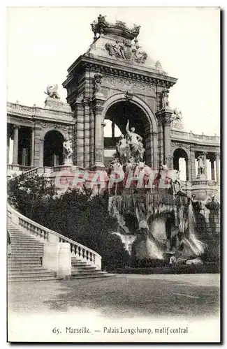 Ansichtskarte AK Marseille Palais Longchamp motif central