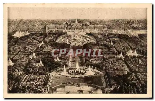 Cartes postales Splendeurs Et Charmes De Versailles Le Chateau et le parc vus a vol