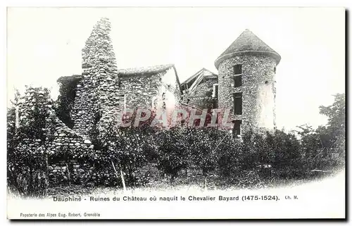 Ansichtskarte AK Dauphine Ruines du chateau ou naquit le Chevalier Bayard 1475 1524