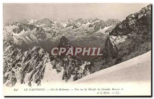 Cartes postales Le Dauphine Col de Beldonne Vue sur les Massifs des Grands Rousses et la Meije