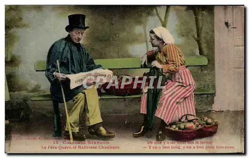 Ansichtskarte AK Le Pere Queru et maitresse Chantepie de que ya de Folklore Costume Sarthe