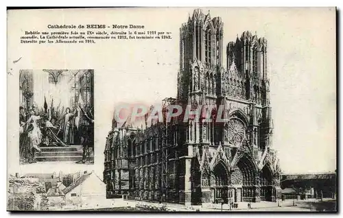 Ansichtskarte AK Cathedrale de Reims Notre Dame Jeanne d&#39arc