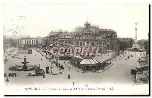 Cartes postales Bordeaux Le Cours Du Trente Juillet Et Les Allees De Tourny