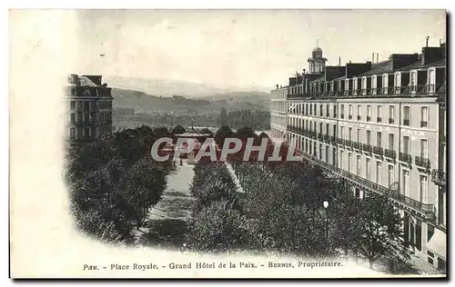 Cartes postales Pau place Royale Grand Hotel De la Paix