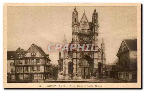 Cartes postales Vernon Notre Dame et Vieille Maison