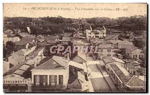 Cartes postales Arcachon Vue d'ensemble vers le Casino