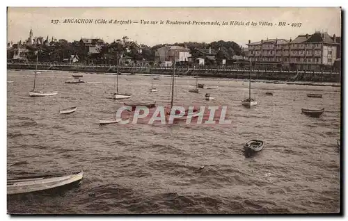 Cartes postales Arcachon Vue Sur le Boutevard Promenade les Hotels et les Villas