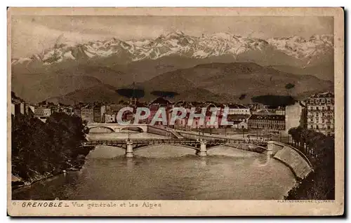 Cartes postales Greoble Vue Generale Et Les Alpes