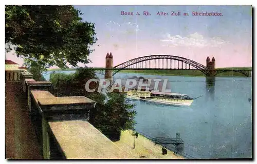 Ansichtskarte AK Bonn a Rh Alter Zoll m Rheinbrucke